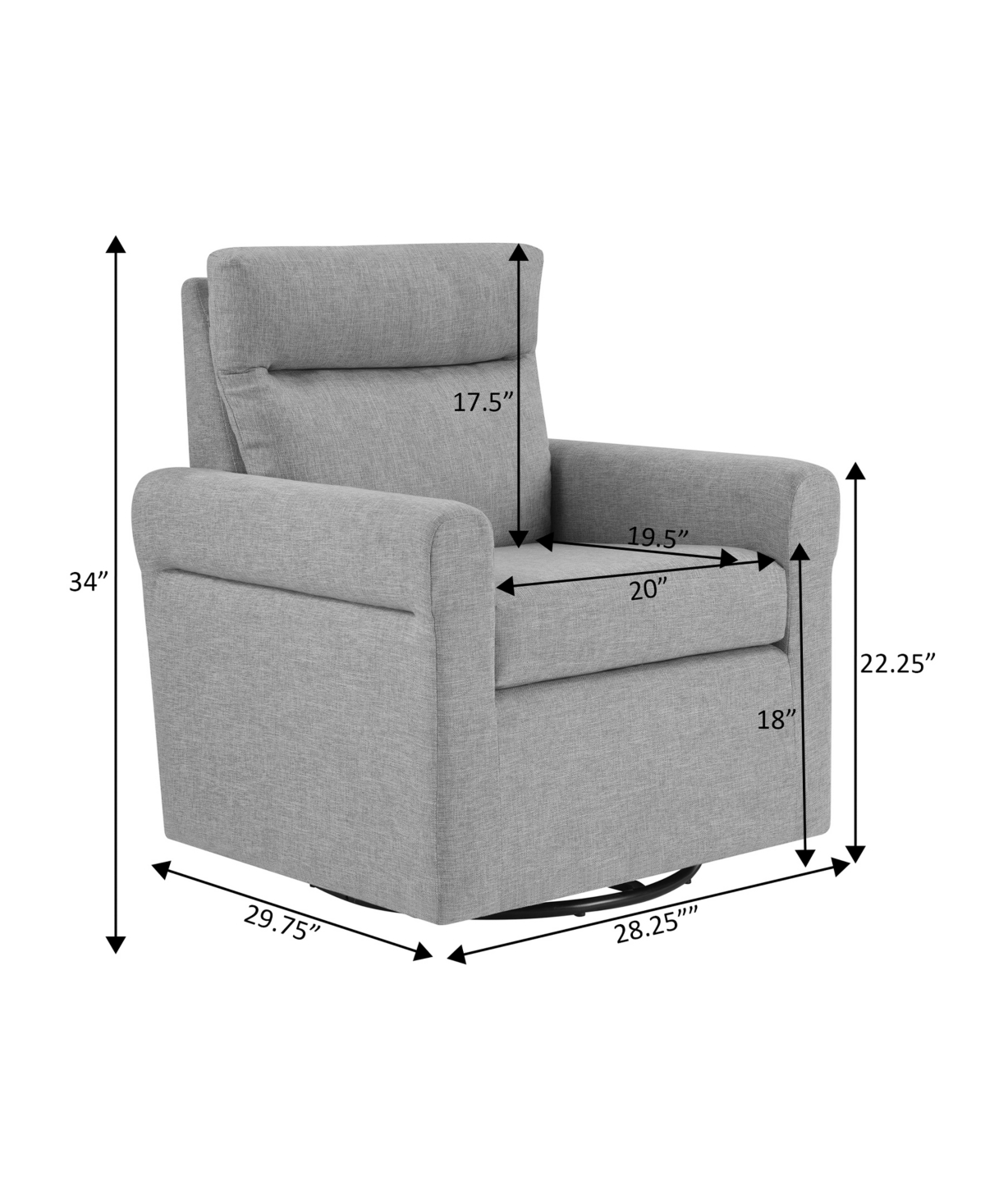 Convenience Concepts 29.75" Boucle Take A Seat Olivia Swivel Accent Armchair