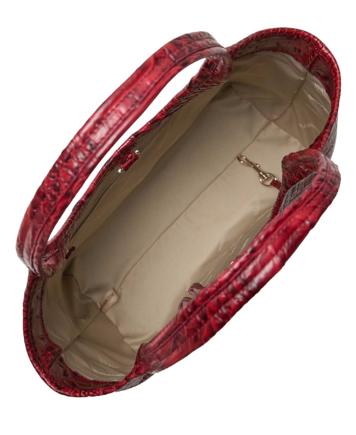 Brahmin Melora Alden Road Large Leather Tote In Red