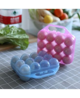 Clear Plastic, 12-Egg Capacity, Stackable with Handle – Set of 2 Egg Carton Carrying Case