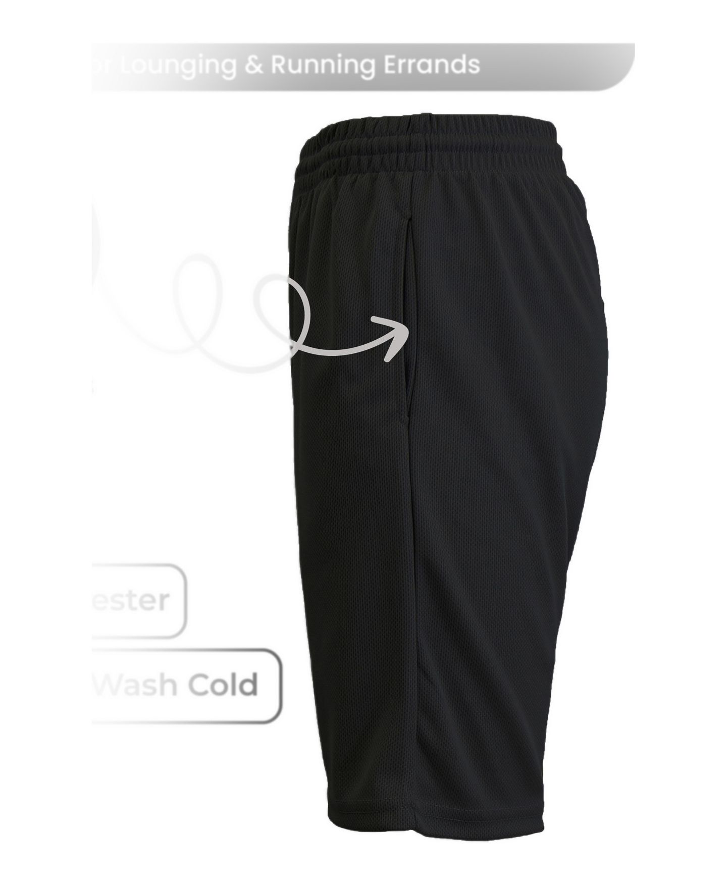 Женские шорты Galaxy By Harvic Loose Fit Moisture Wicking Performance Mesh, цвет: Чёрный — фото 3