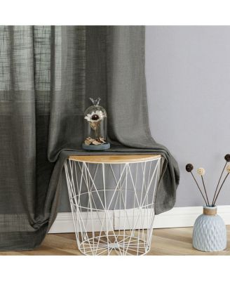 2 Pack Lux Thread Premium Woven Grommet Top Sheer Curtain Panels - Spice