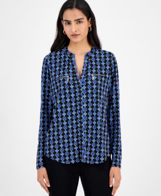 Women's Printed Zip Pocket Top