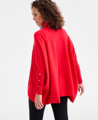 Women's Poncho Turtleneck Sweater
