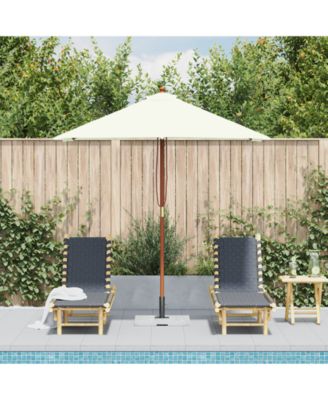 Outdoor Parasol with Wooden Pole 59.1"x78.7" Sand