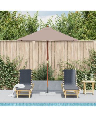 Outdoor Parasol with Wooden Pole 59.1"x78.7" Taupe