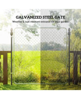 Chain Link Fence Gate, Galvanized Steel Garden Gate,