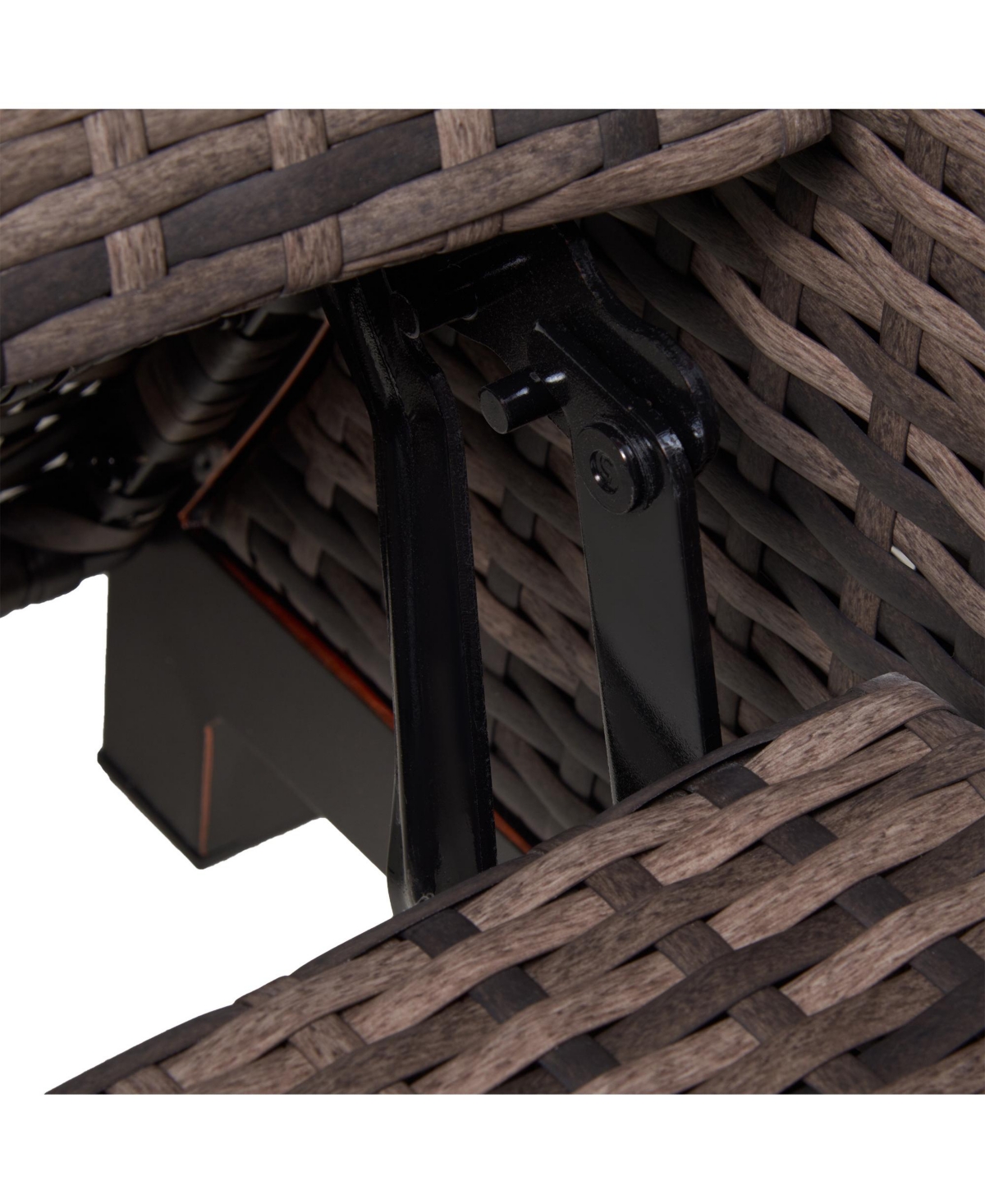 Outsunny Outdoor Recliner Chair, Pe Wicker Furniture, Dark