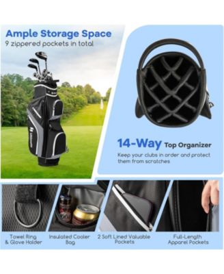 Golf Cart Bag with 14 Way Top Dividers
