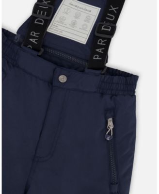 Boy Two-Piece Play Snowsuit with Printed Colorblocked Jacket Navy Blue - Child