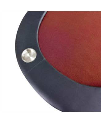 73" Foldable Poker Table with Cup Holders Red