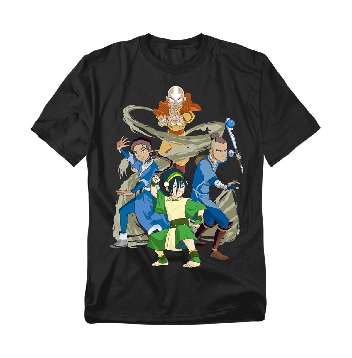Men's Avatar The Last Airbender Team Avatar Elements T-Shirt - Black