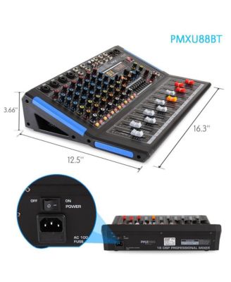 8-Ch. Bluetooth Studio Mixer - DJ Controller Audio Mixing Console System