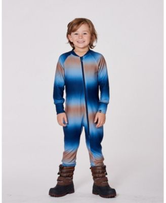 Boy One-Piece Thermal Underwear Blue and Beige Gradient - Child