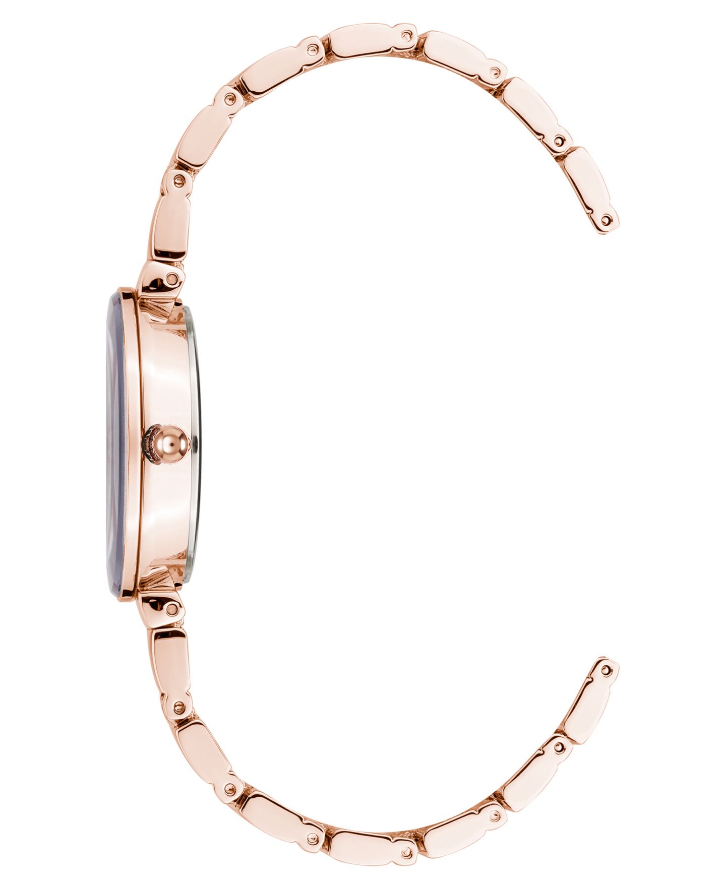 Женские часы Anne Klein Quartz Classic Plum and Rose Gold-Tone Diamond Accented Bracelet Watch, 28mm — фото 2
