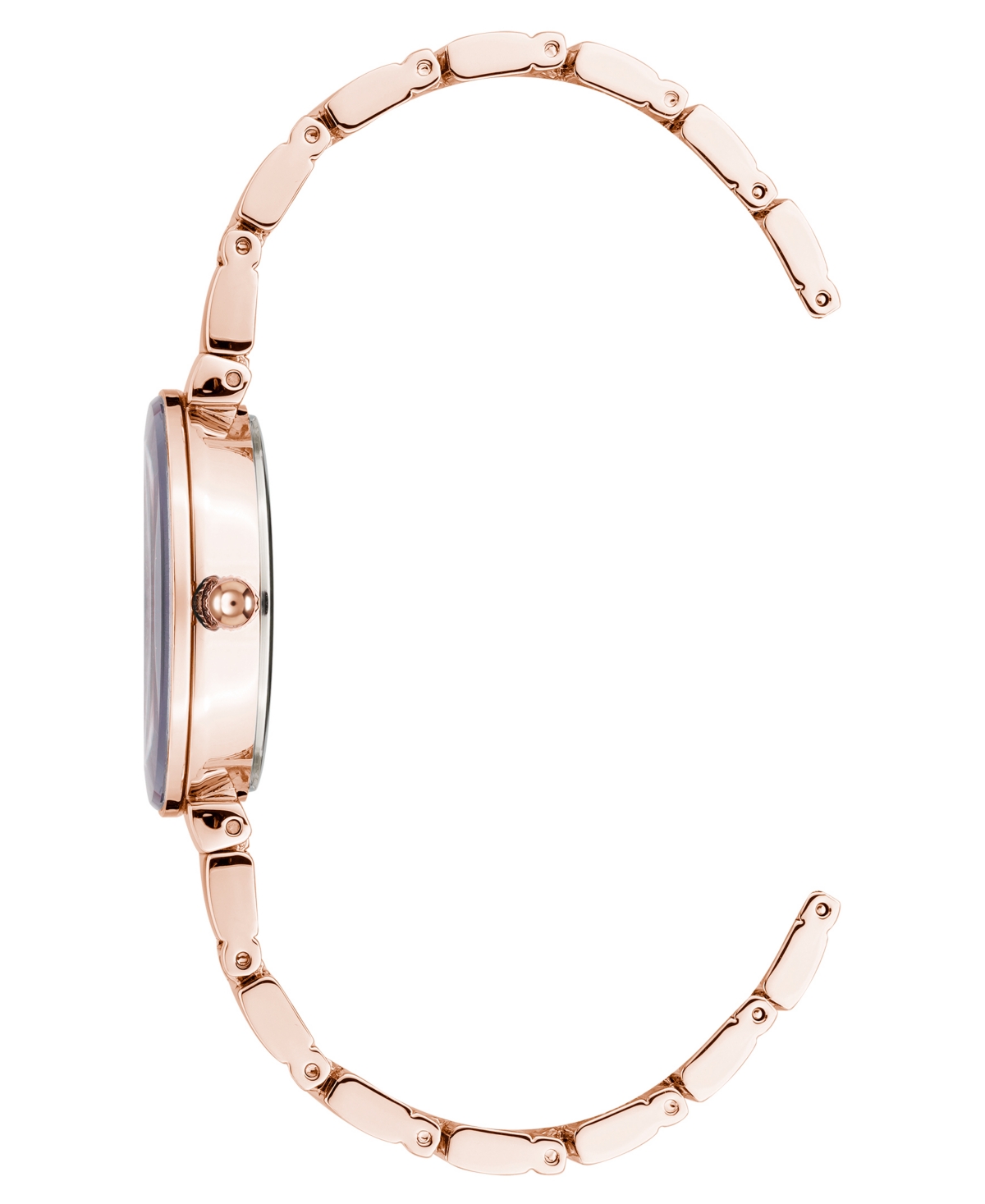 Anne Klein Women's Quartz Classic Plum and Rose Gold-Tone Diamond Accented Bracelet Watch, 28mm