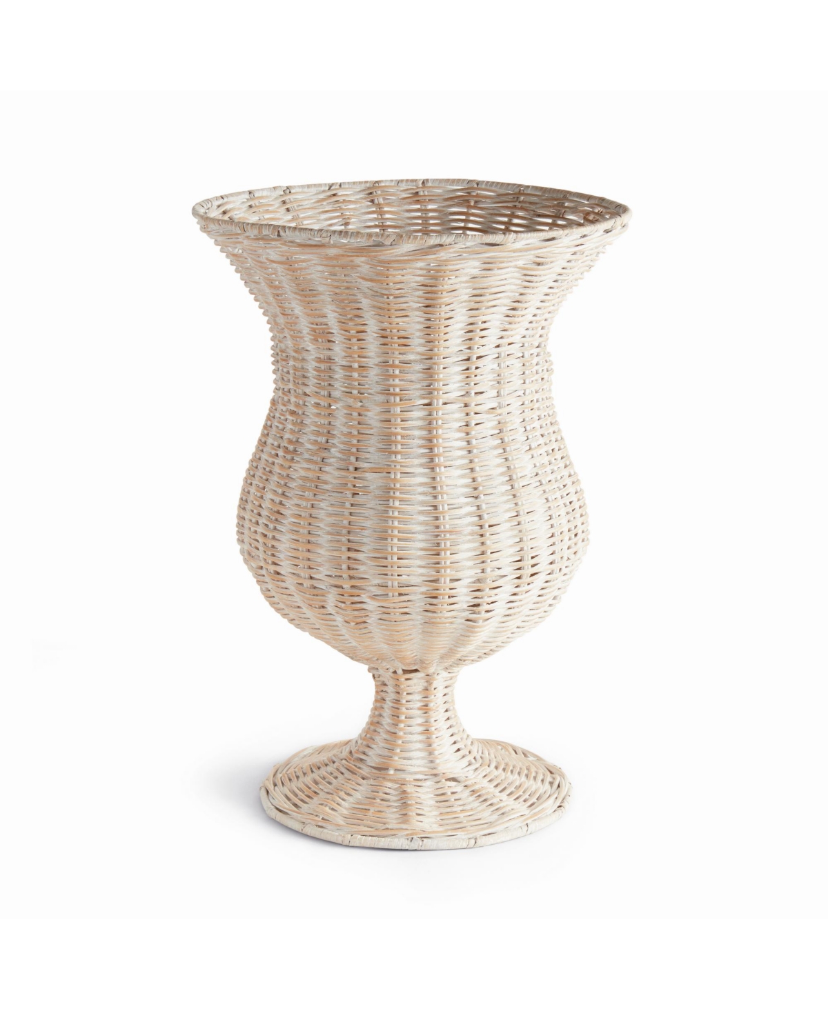 Chesapeake Rattan Footed Urn Tall - Whitewash - White