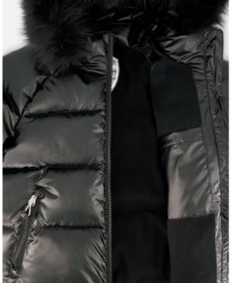 Boy Black Quilted Bomber-Style Winter Coat - Toddler|Child