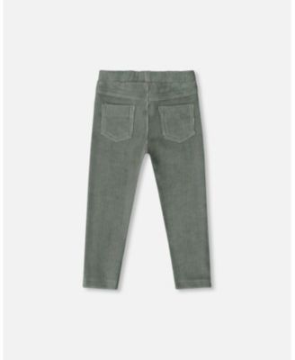 Girl Stretch Velour Tregging Jade Green - Toddler|Child