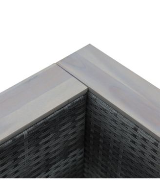 7-Piece PE Rat Sectional Sofa Set with Table,