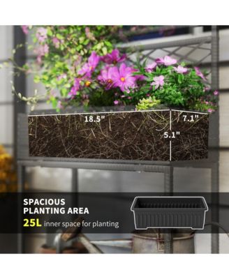 Rat Raised Planter Box with Trellis and Storage Shelf,21.7" L x 10.2" W x 52.4" H