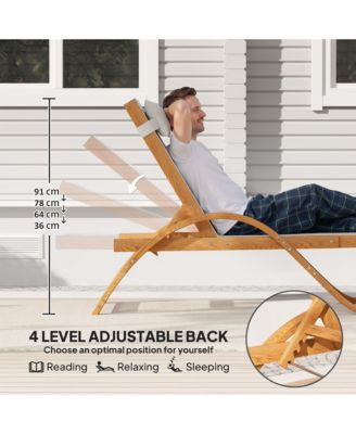 Larch Wood Lounge Chair, 4-Level Adjustable ning Chair,