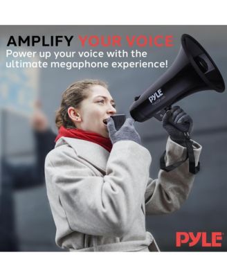 Megaphone Bullhorn with Aux Input for MP3/Music, Automatic Siren, 40 Watt