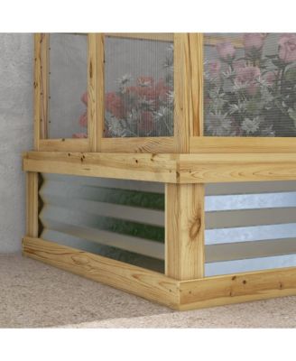 Raised Garden Bed with Wooden Cold Frame, 35.5" x 31.5" x 36"