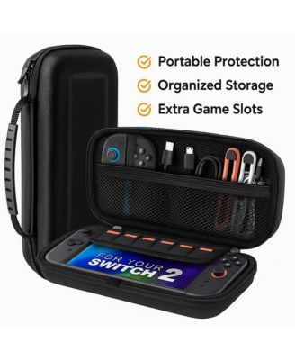 Carrying Storage Case for Switch 2, Durable Hard Shell Messenger Bag, Soft Lining, 8 Game Card Slots, Protective Travel Storage