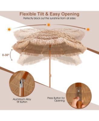 7.2 Feet Patio Thatched Tiki Umbrella Hawaiian Hula Beach Umbrella