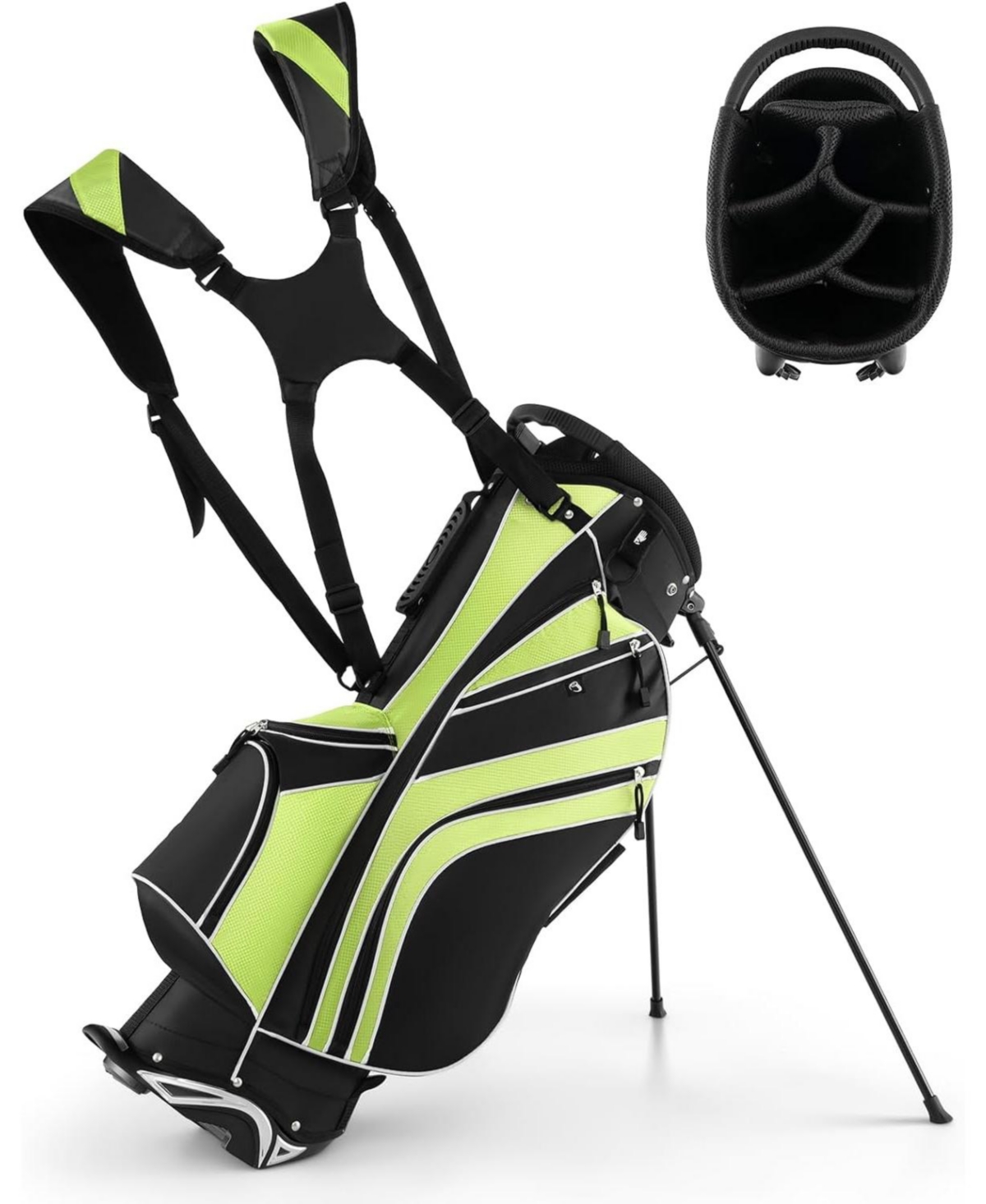 Golf Stand Bag Lightweight and Portable Golf Cart Bag with Shoulder Strap - Green