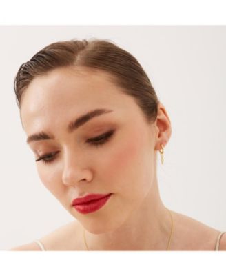 Sterling Silver Pave Spike Rhombus Drop Earrings