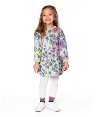 Girl Striped Footed Knit Tights Off-White - Toddler|Child