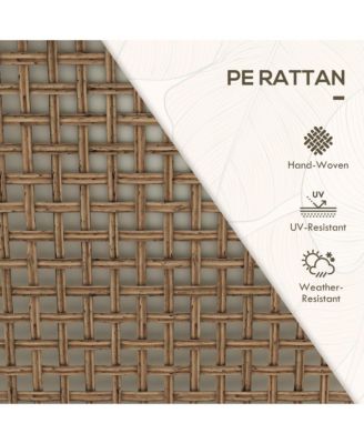 3 Pieces Bistro Set with Rat Rocking Chairs & Table Dark