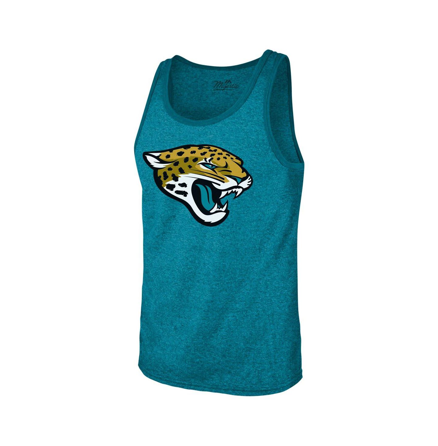 Мужская футболка Majestic Threads Trevor Lawrence Teal Jacksonville Jaguars Tri-Blend Player Name & Number Tank Top — фото 3