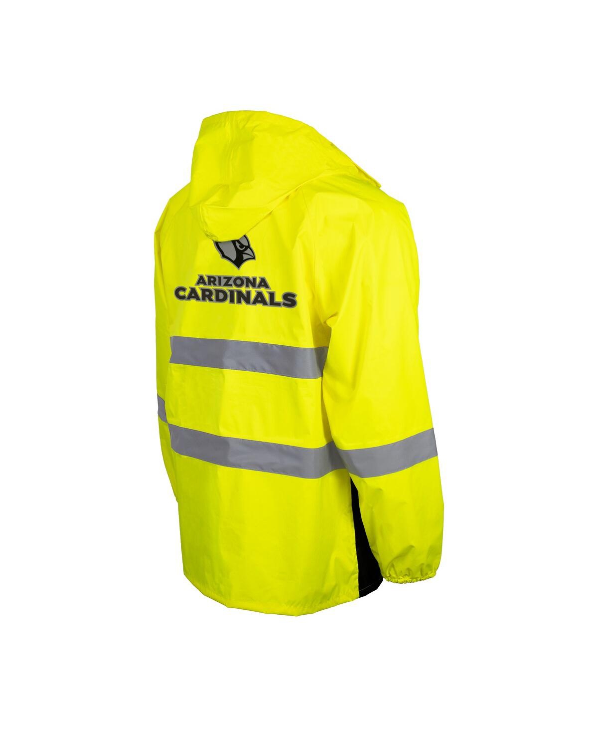 Buffalo Outdoors Men's Yellow Arizona Cardinals Hi-vis Safety Waterproof Rain Shell Full-zip Hooded Jacket In Yellow