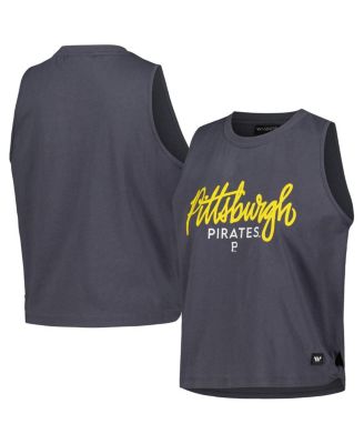 The Wild Collective - Wild Collective Women's Charcoal Pittsburgh Pirates Side Knot Tank Top