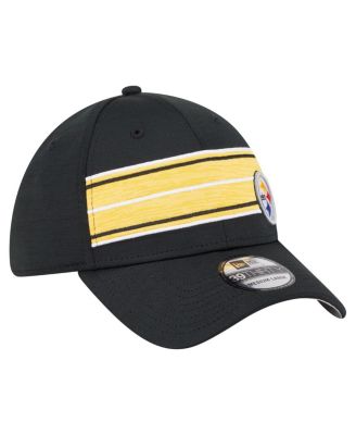 Men's Black Pittsburgh Steelers Stripes 39THIRTY Flex Hat