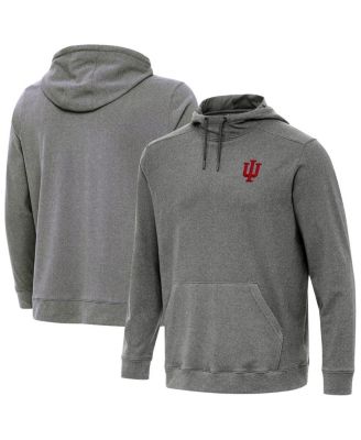 Antigua - Men's Heather Charcoal Indiana Hoosiers Cloud Pullover Hoodie