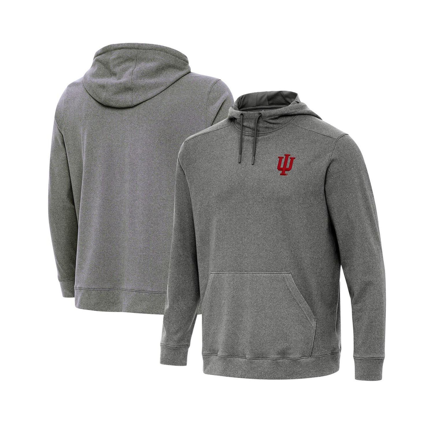 Men's Heather Charcoal Indiana Hoosiers Cloud Pullover Hoodie