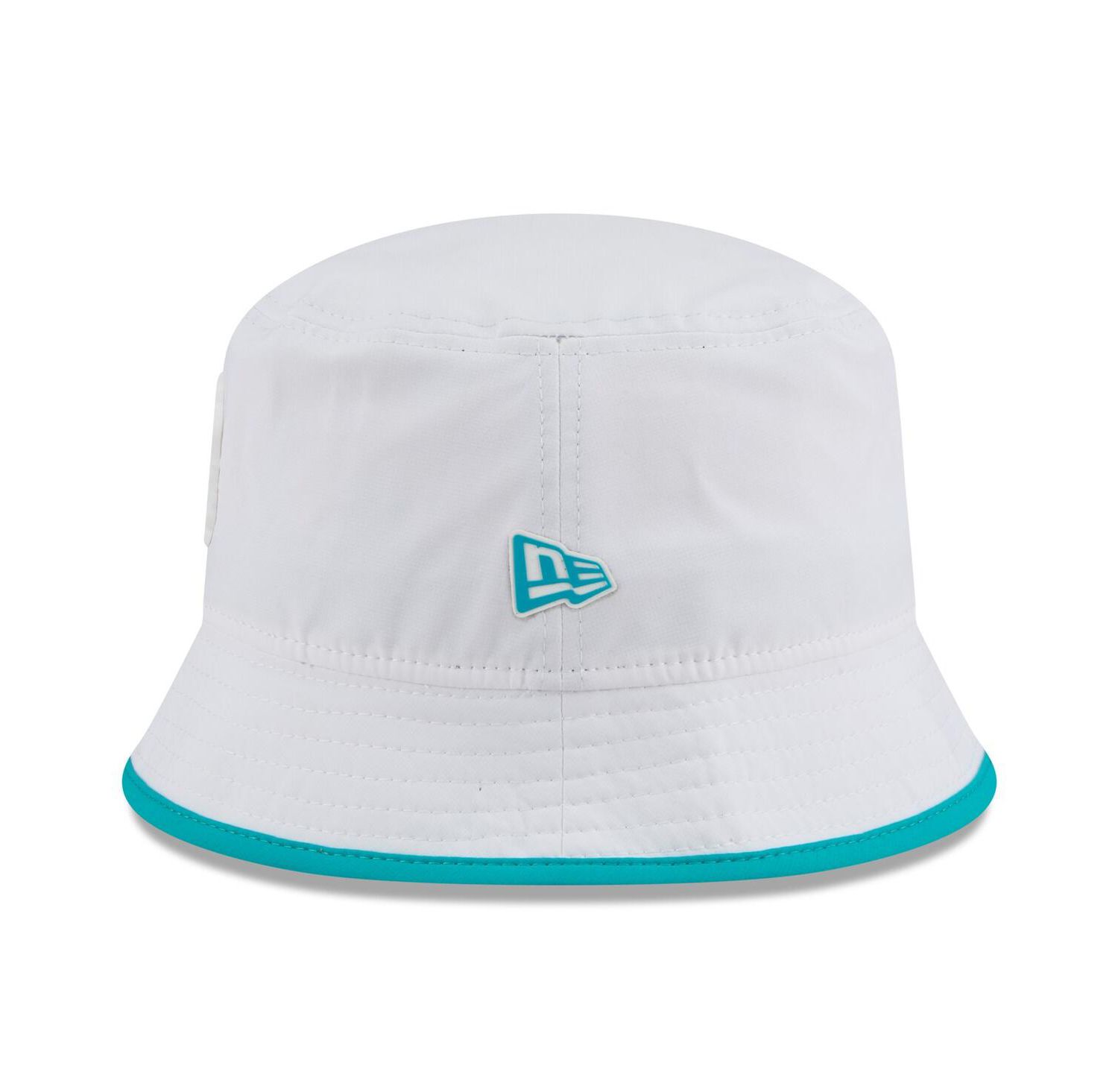 Men's White Miami Dolphins 2025 NFL Training Camp Stretch Bucket Hat