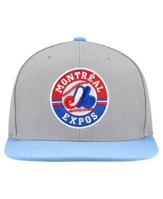 Men's Gray Montreal Expos Cooperstown Collection Basic Flip Snapback Hat