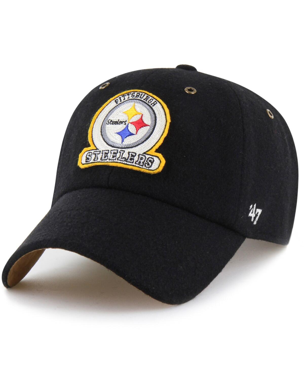 X '47 Brand Men's and Women's Black Pittsburgh Steelers Field Goal Clean Up Adjustable Hat - Black