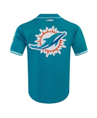 Men's Tyreek Hill Aqua Miami Dolphins Mesh Button-Up Baseball Jersey