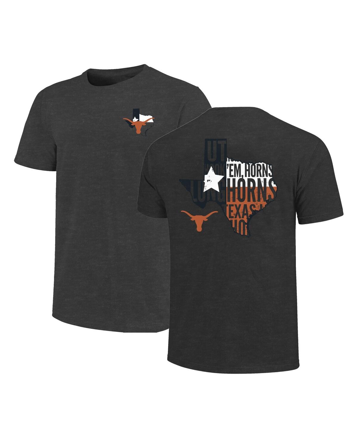 Men's Charcoal Texas Longhorns Big Tall State Flag Cutout Hyper Local Core T-Shirt - Charcoal