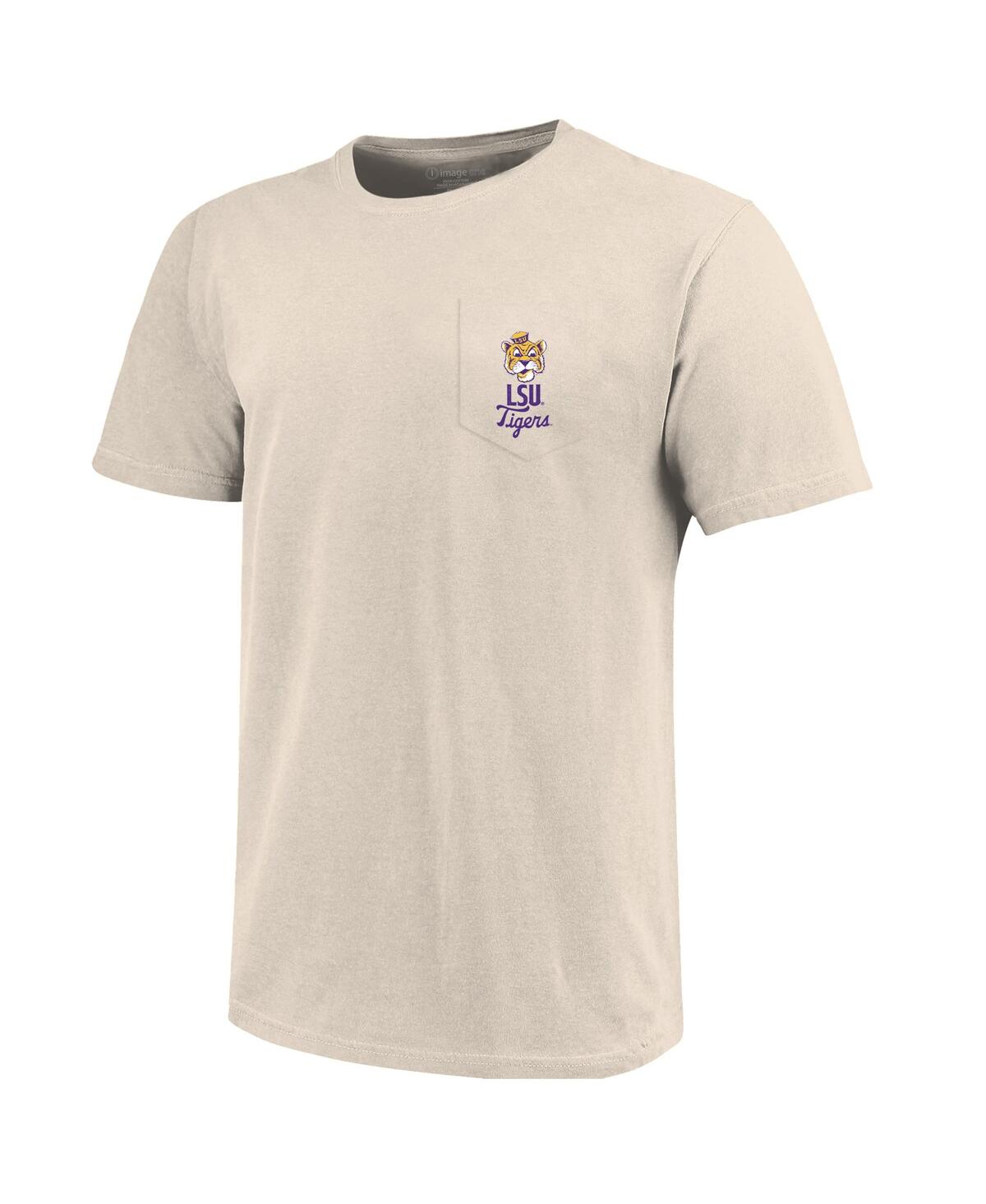 Image One Men's Cream Lsu Tigers Big Tall Mascot Overlay Essential Pocket T-shirt In White