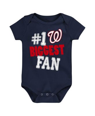 Baby Boys and Girls 3-Pack Washington Nationals Fan Pennant Bodysuit Set