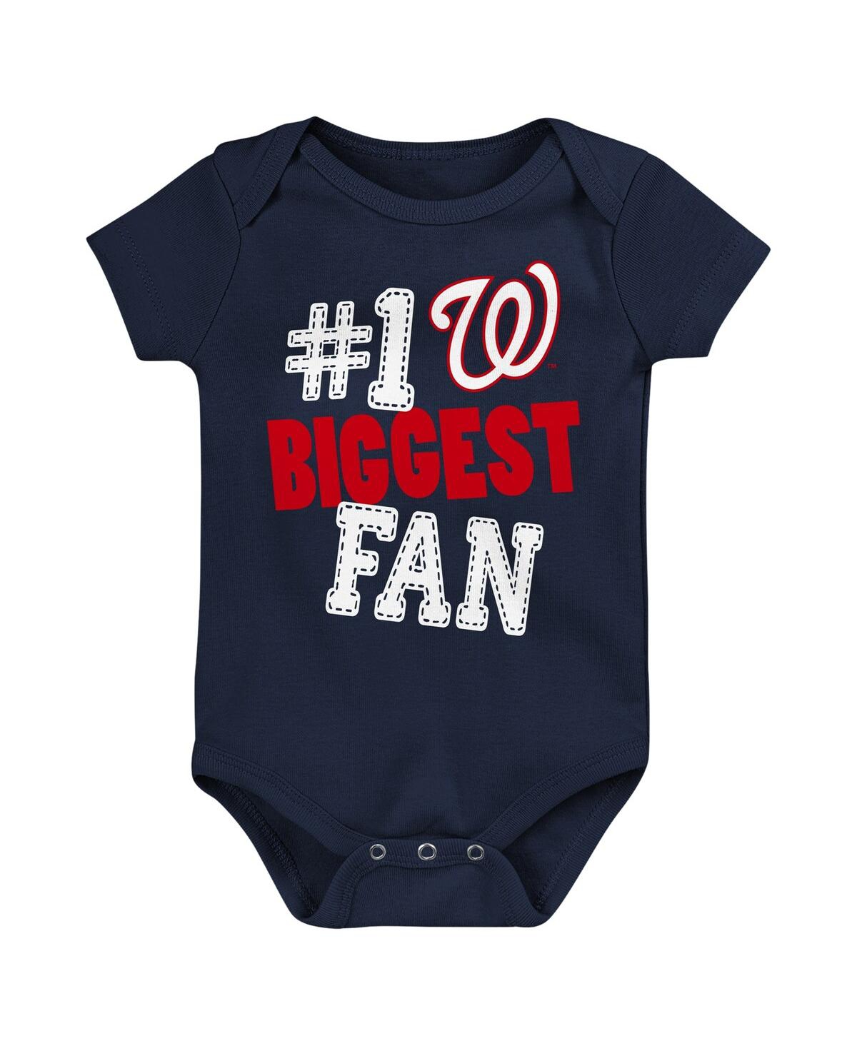 Outerstuff Baby Boys And Girls 3-pack Washington Nationals Fan Pennant Bodysuit Set In Multi