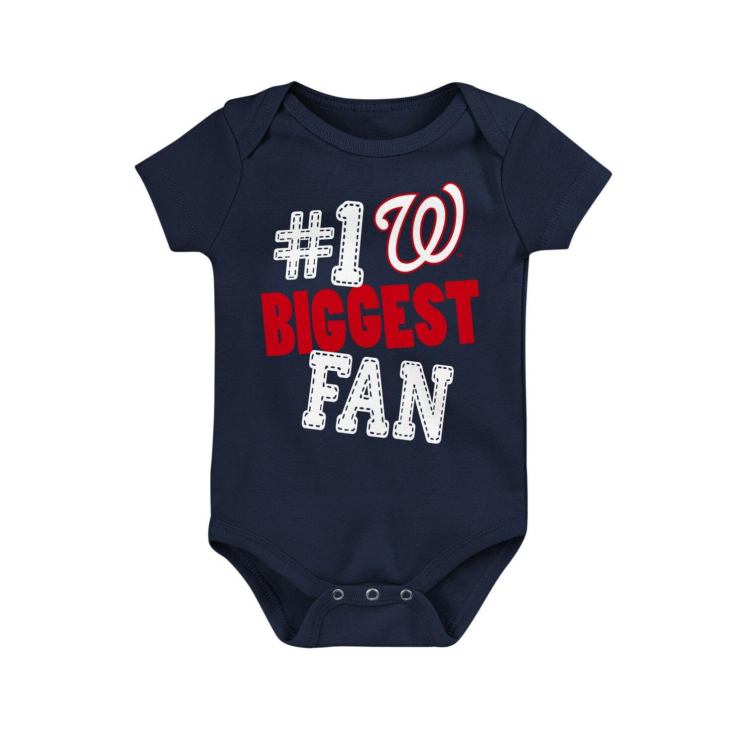 Baby Boys and Girls 3-Pack Washington Nationals Fan Pennant Bodysuit Set