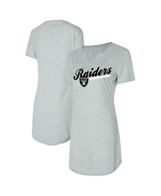 Concepts Sport - Women's Gray Las Vegas Raiders Petition Knit Nightshirt