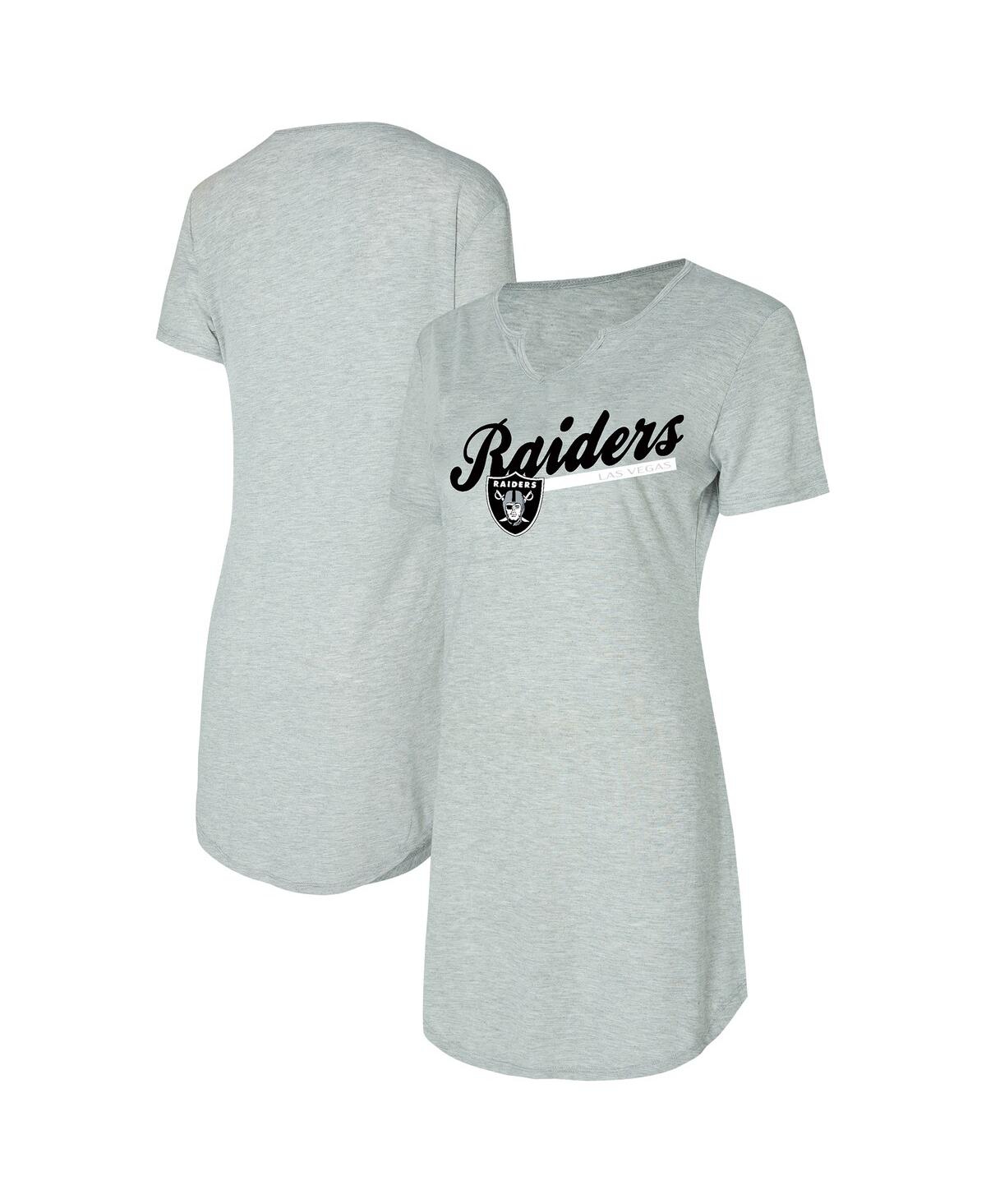 Concepts Sport Women's Gray Las Vegas Raiders Petition Knit Nightshirt
